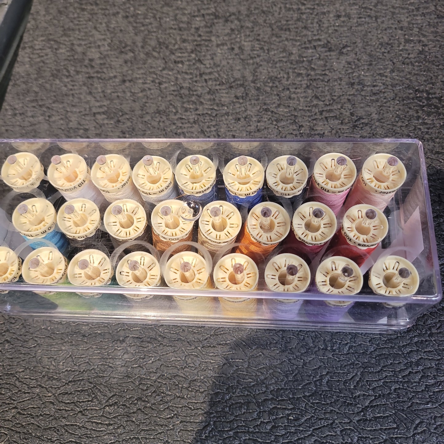 GÜTERMANN 26 pc Sew-All 100m Thread Set Acrylic Box (Assorted Colours)