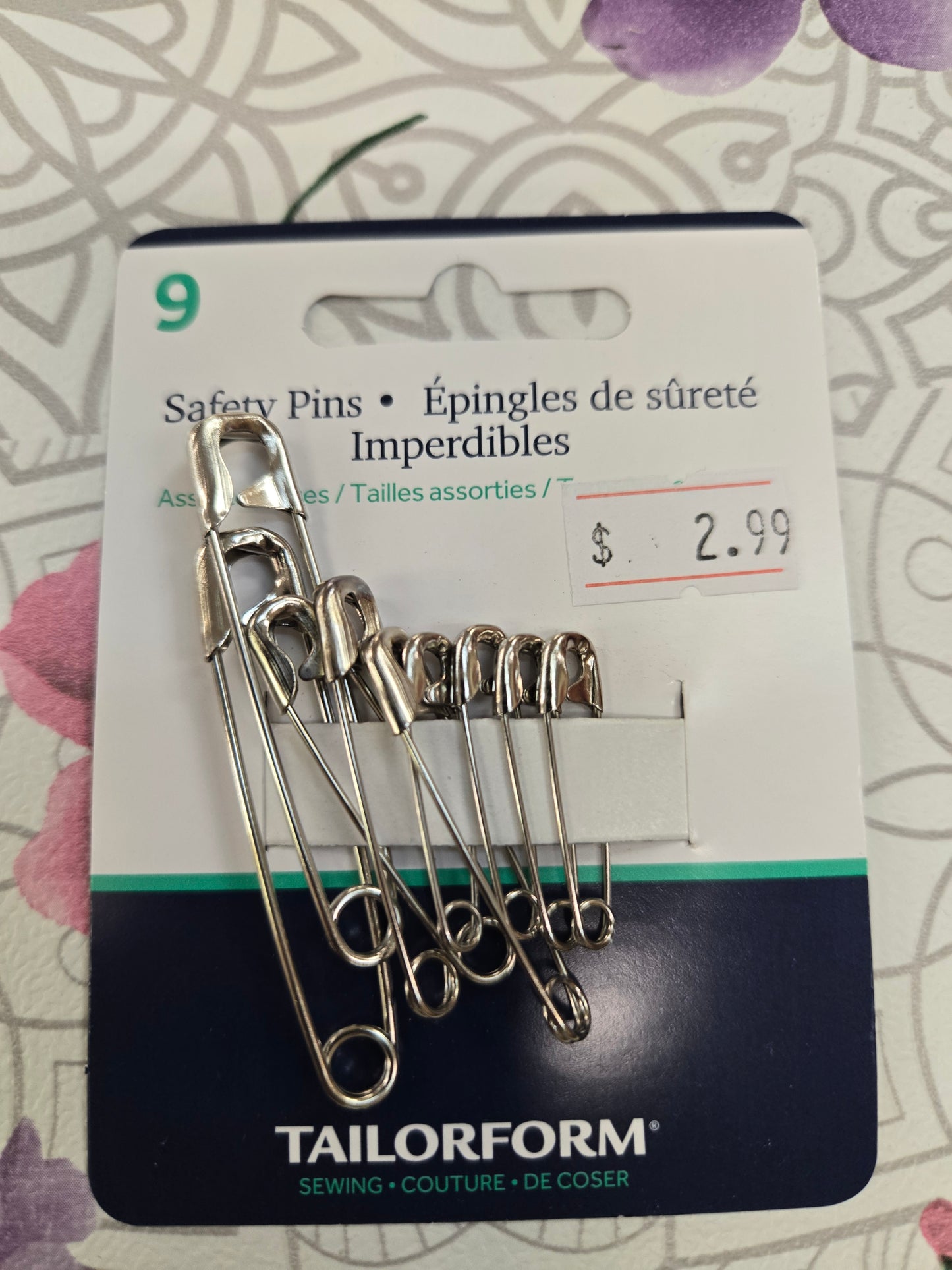 Épingle sureté tailorform