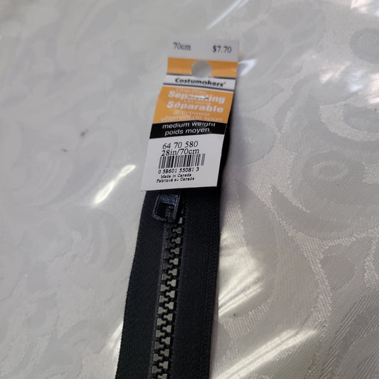 Zipper séparable Noir 70cm