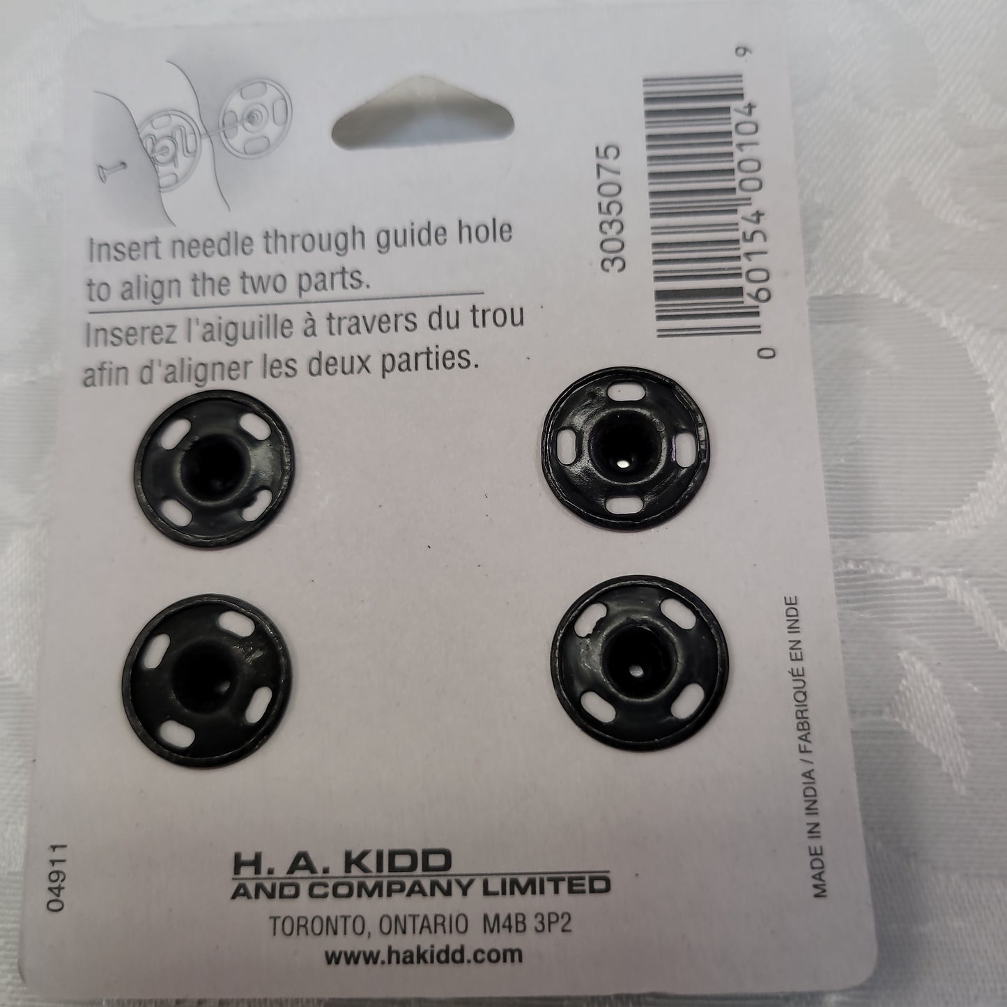 UNIQUE SEWING Snap Fasteners Black - size 7 / 15mm (5⁄8″) - 4 sets