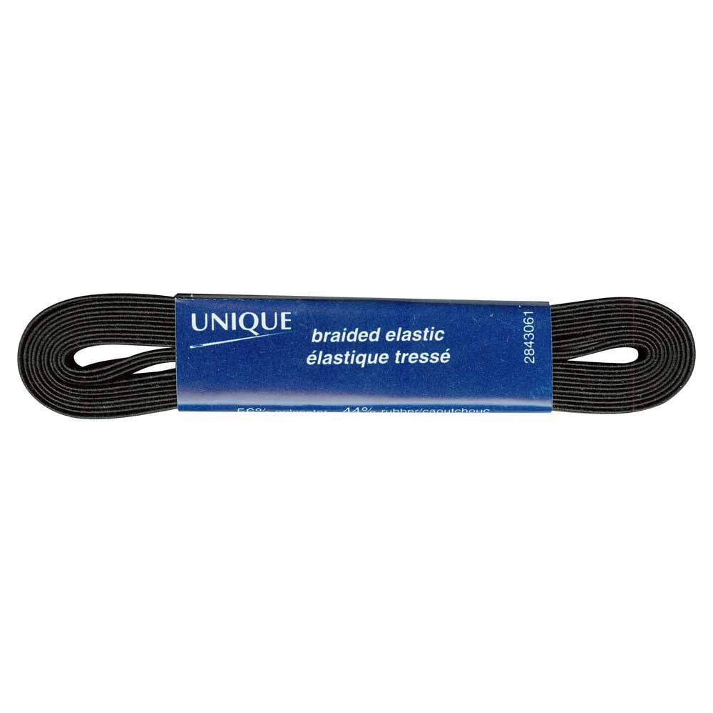 UNIQUE Braided Elastic 6mm x 2.7m - Black