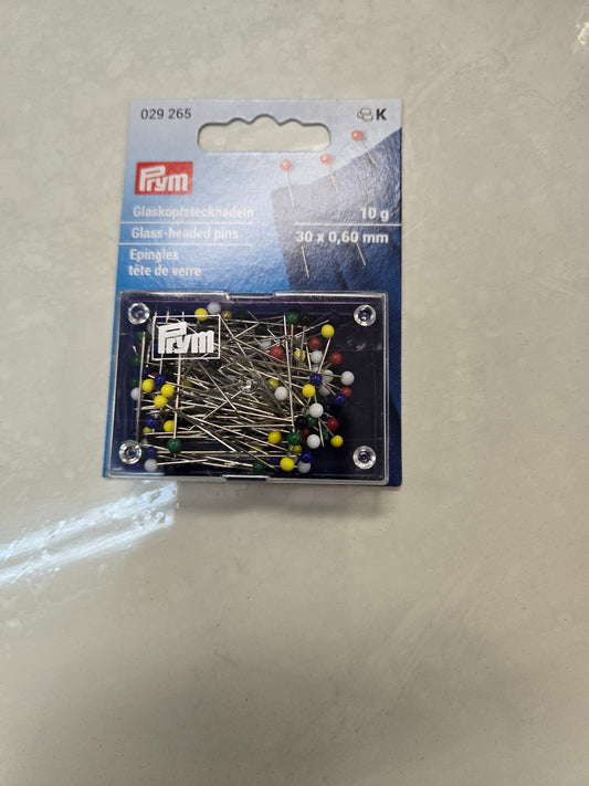 Prym glass headed pins by Laine Couture