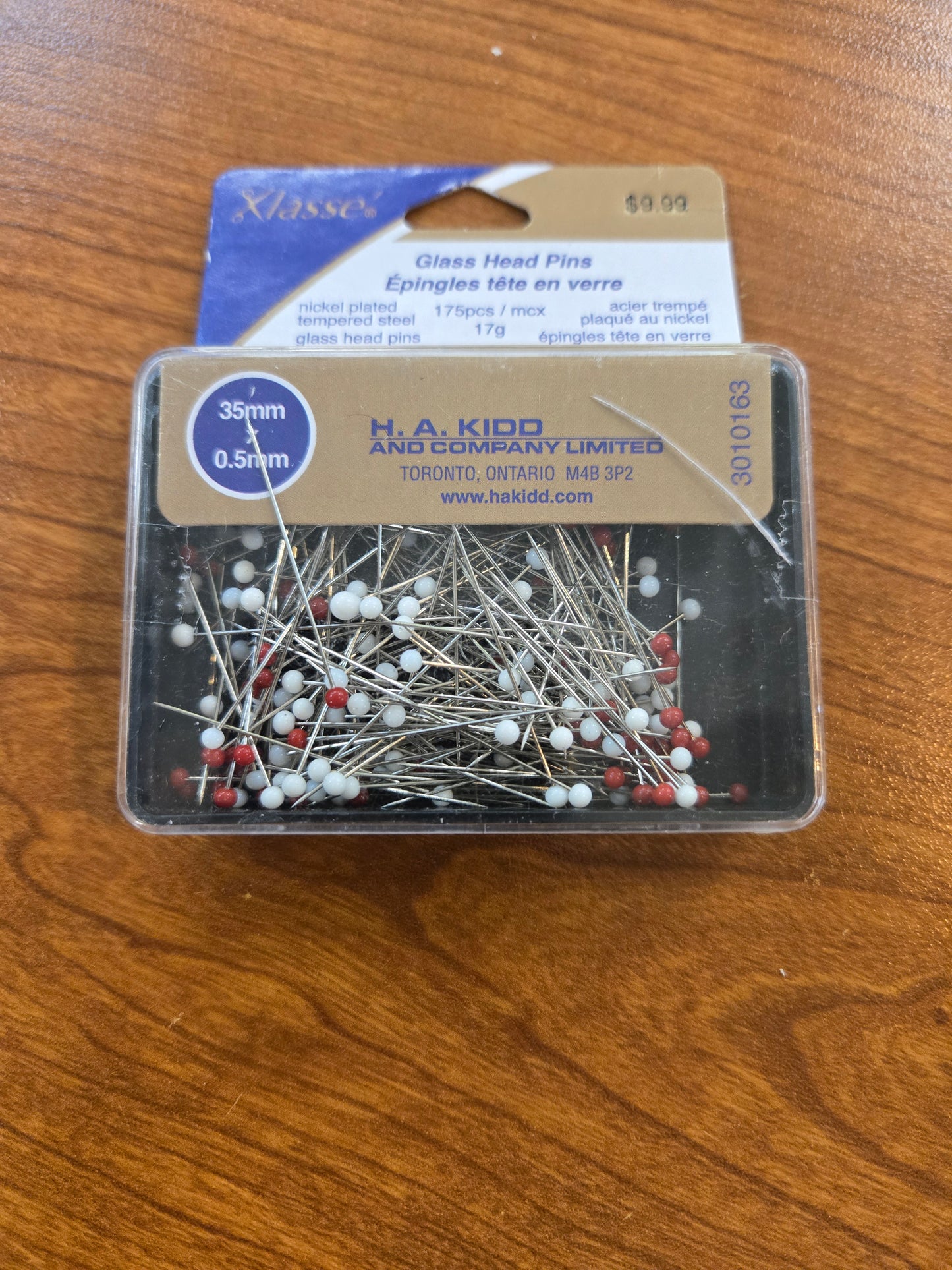 Épingle tête de verre