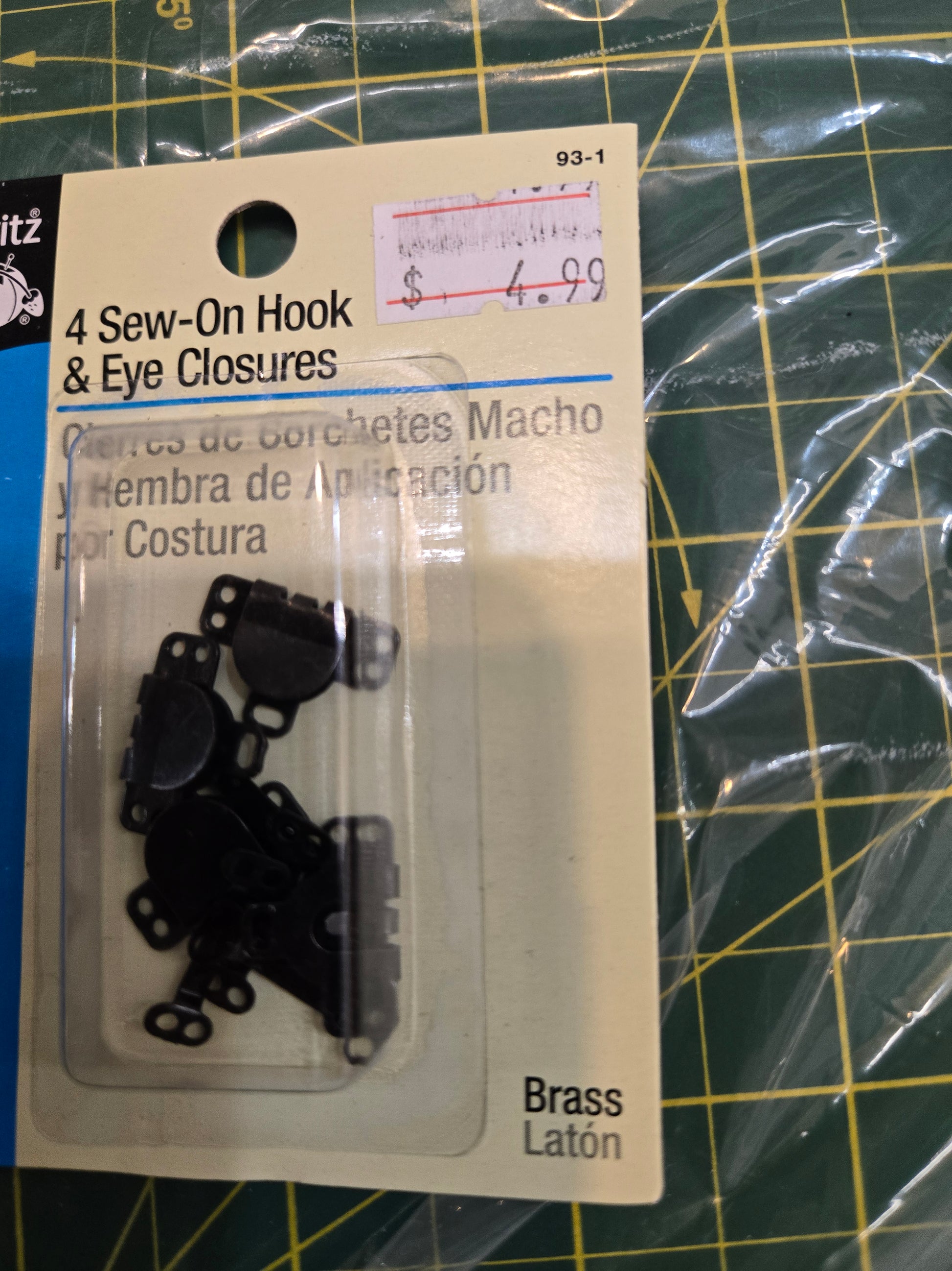 4 sew in hook and eye closures - Laine Couture