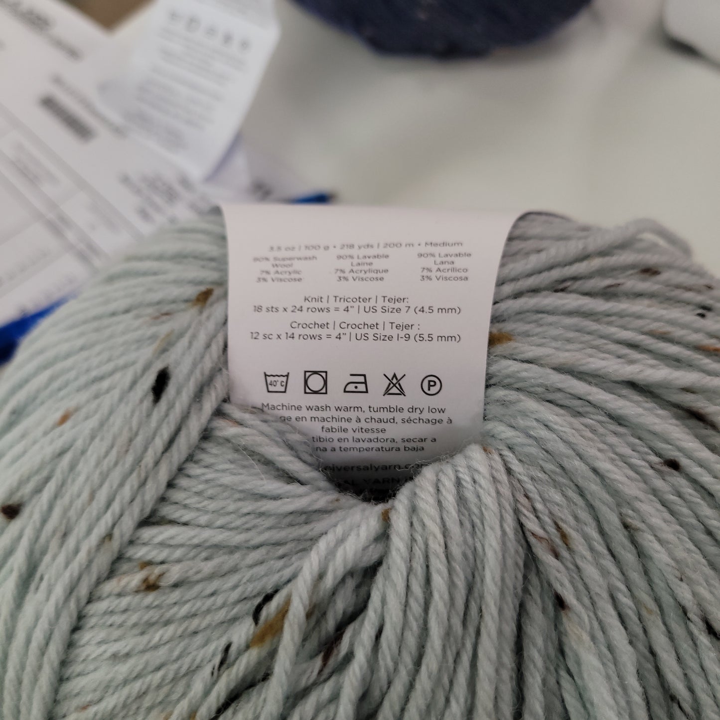 Deluxe worsted Tweed Nuage bleu915