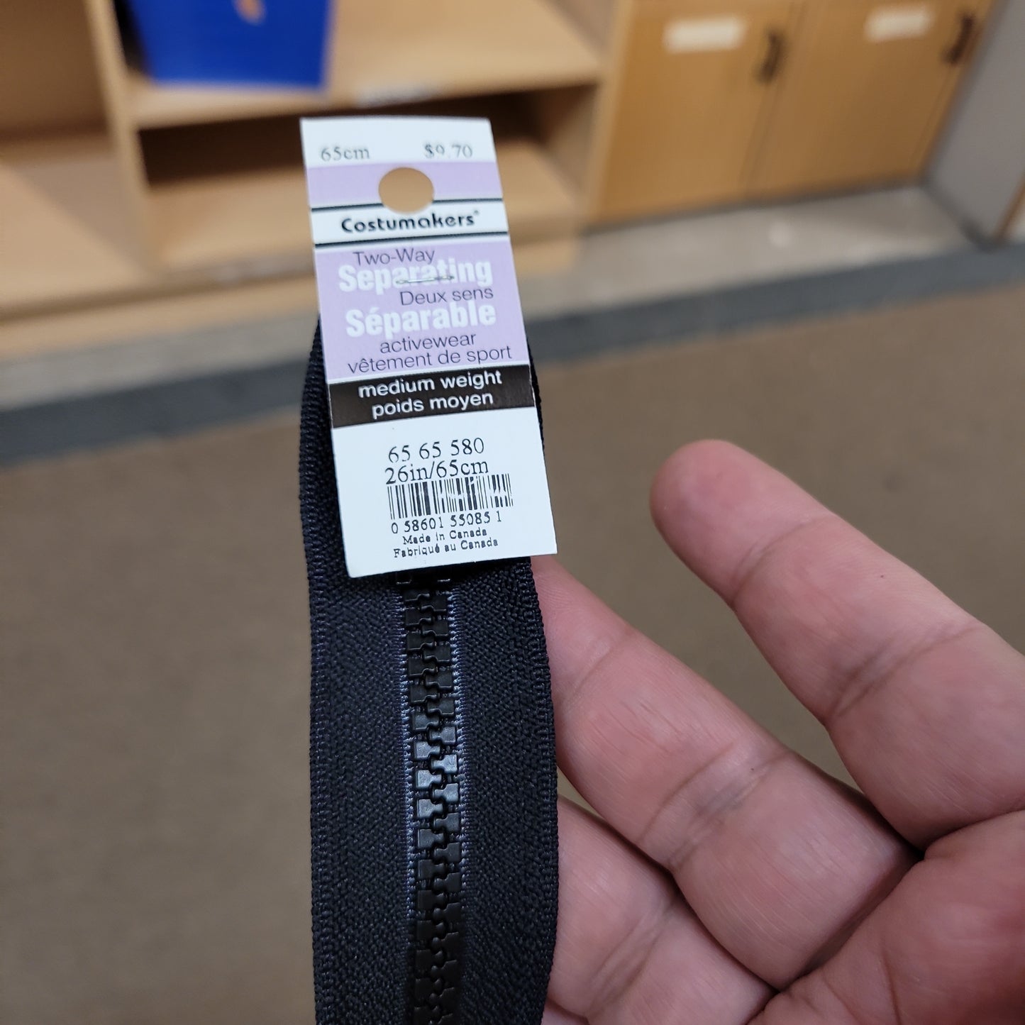 Zipper noir separable65 cm